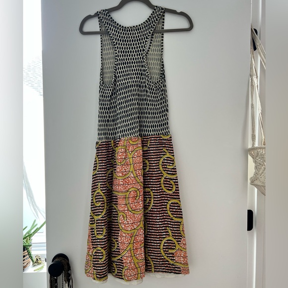 Blue & Orange Patterned Racerback Dress - Picture 2 of 3